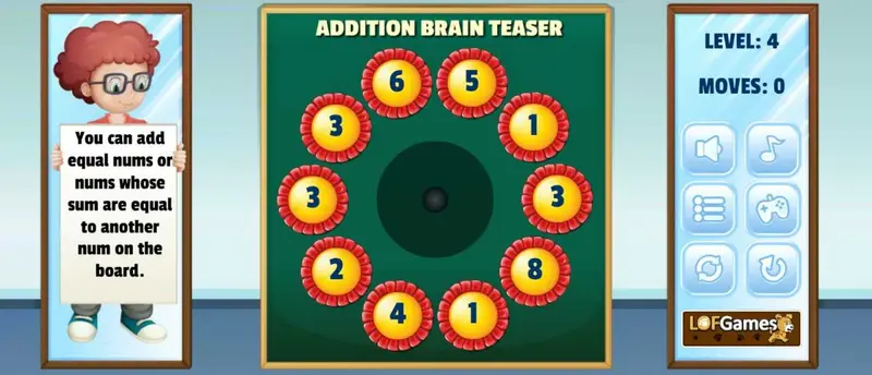 Addition Brain Teaser - Jogo de Quebra-Cabeça de Matemática Online Grátis