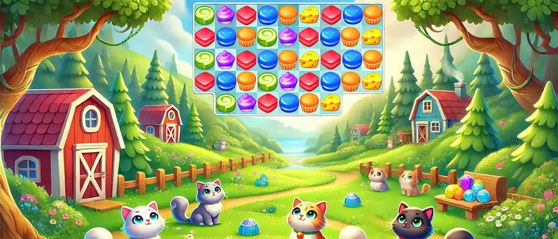 Cat Match 3: Juego de Puzzle Match-3 Gratis y Online