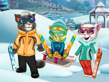 Cats Winter Fun - Free Dress-Up Play Game for Kids