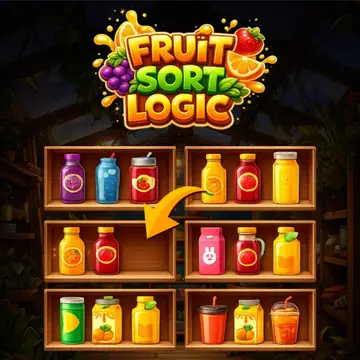 Fruit Sort Logic パズルゲームで遊ぶ - 簡単操作の色とりどりの果物整理ゲーム