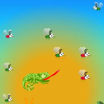 Hungry Chameleon – Kostenloses Puzzlespiel online spielen