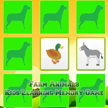 Kids Learning Farm Animals Memory Spiel - Kostenloses Lernspiel für Kinder