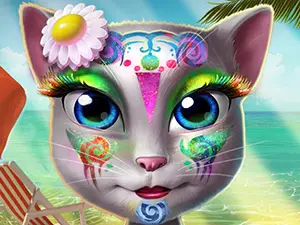Kitty Beach Makyajı Oyna - Sevimli Güzellik ve Makyaj Oyunu