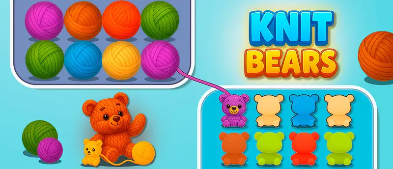 Knit Bears Oyunu - Renkli ve Eğlenceli Bulmaca Oyunu