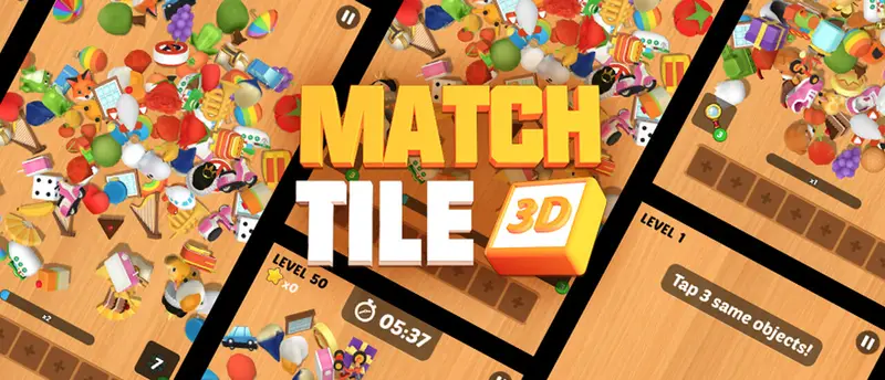 Match Tile 3D - Jogo de Quebra-Cabeça e Correspondência Online Grátis