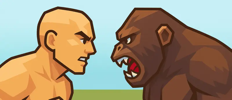 Men Vs Gorillas - Jogo de Batalha e Evolução Grátis