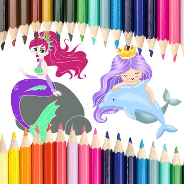 Mermaid Coloring Book - Free Art & Coloring Game for Girls