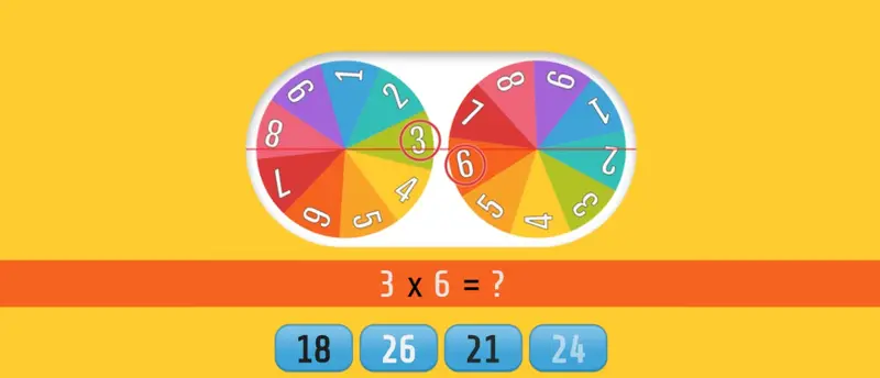 Multiplication Roulette – Kostenloses Mathe Lernspiel online spielen