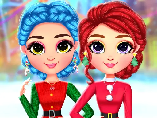 Rainbow Girls Christmas Outfits - Jouer à ce jeu de dress-up en ligne