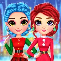 Rainbow Girls Christmas Outfits - Juego de vestir navideño gratis