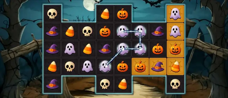 Spooky Chains - Jogue jogo de quebra-cabeça Halloween grátis