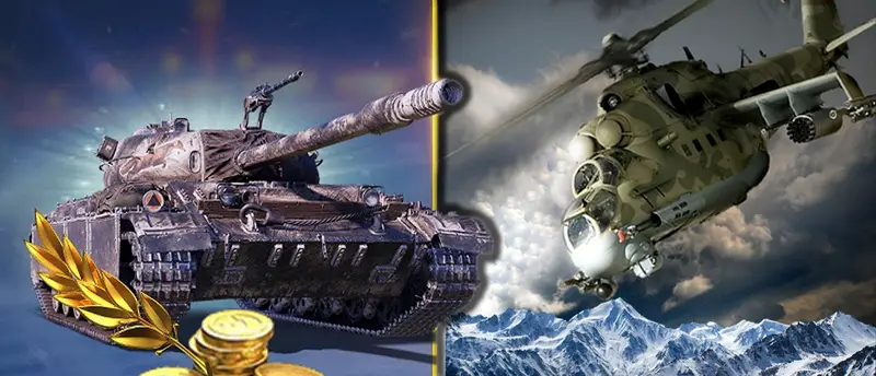 Strategy of war. Tanks and helicopters.