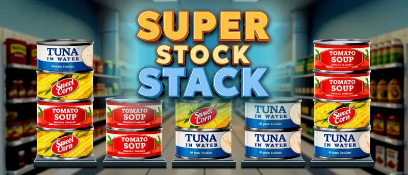 Super Stock Stack 無料パズルゲームで遊ぶ - 食品缶整理ゲーム
