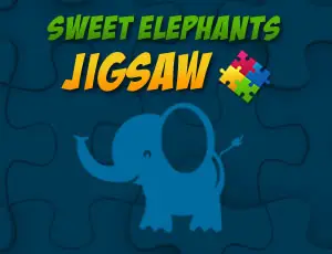 Sweet Elephants Jigsaw لعبة تركيب الصور مجانية على الإنترنت
