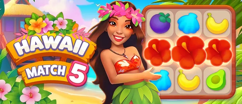 ハワイマッチ5 - オンラインパズルゲームで遊ぼう